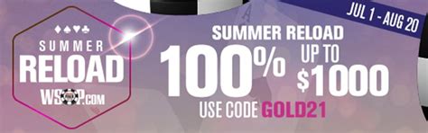 WSOP.com Runs Summer Reload Promo for Players in NJ and NV.